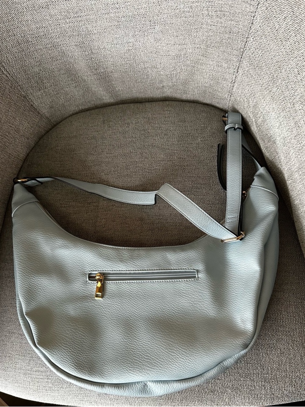 Poppy & Peonies Pale Blue Crescent Crossbody Bag - Picture 3 of 6